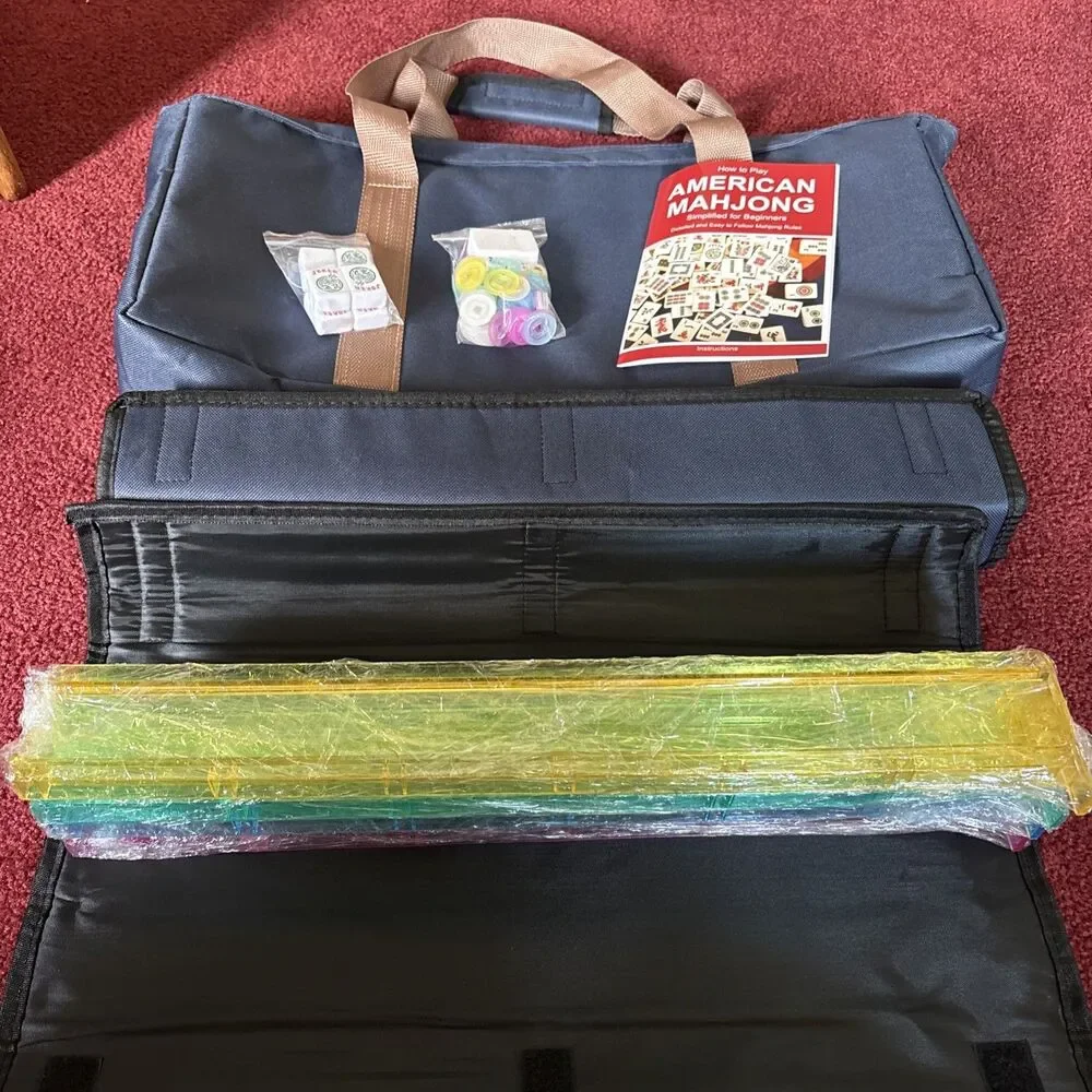 Portable American Mahjong Set with 166 Durable Tiles and Accessories Included
